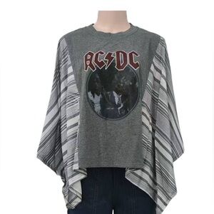 Gray ACDC Graphic Poncho Top